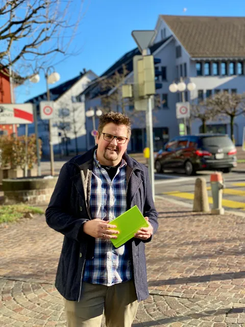 Rico Eberle im Dübendorfer Ortszentrum